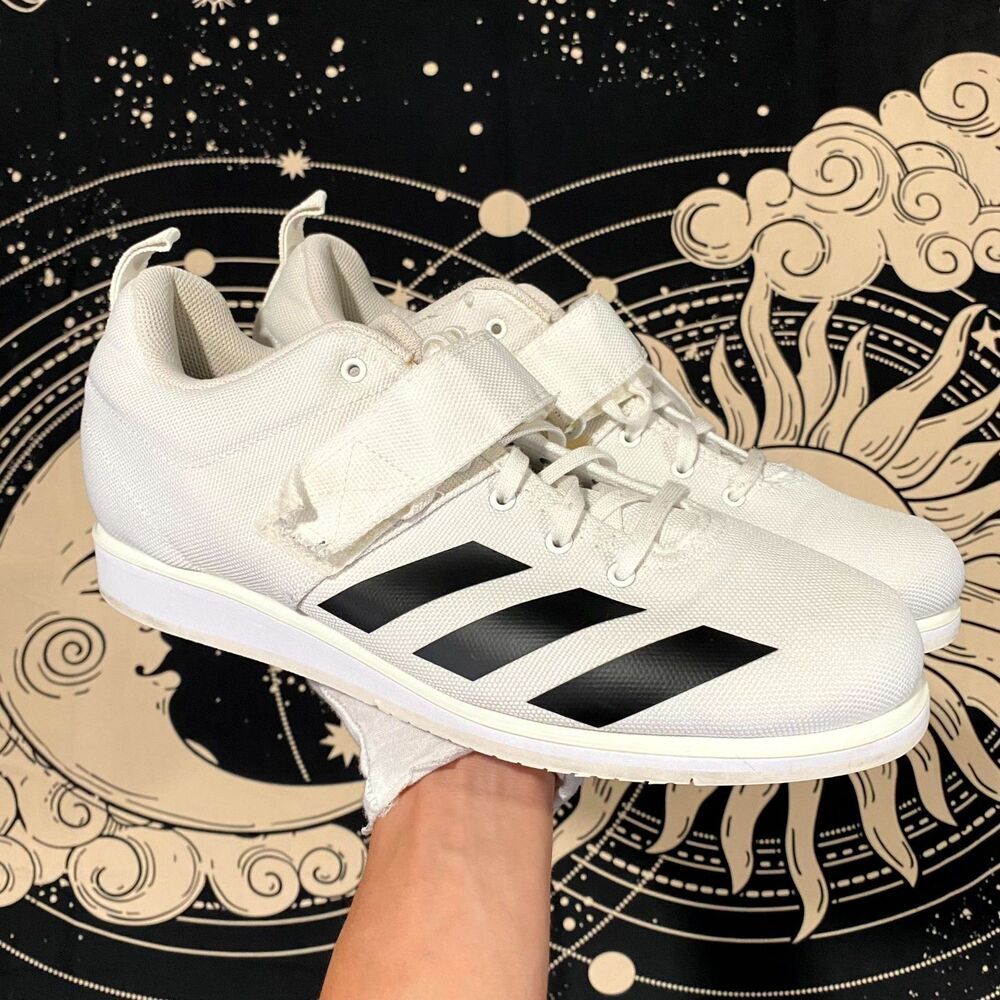 Adidas Powerlift 4 BC0347 Athletic Sneaker Men's 12 White Canvas Training Sports